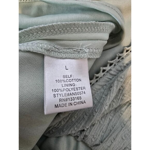 Altar'd State Dress Womens L Green Cottagecore A-Line Ruffles Peek A Boo Trim - Picture 5 of 16